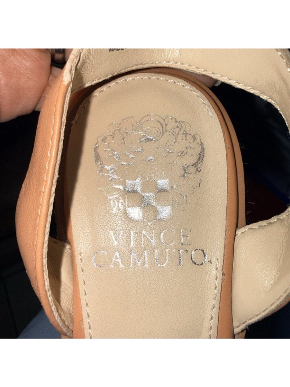 Vince Camuto Martinda Tan Leather Platform Espadrille Sandals Size 7.5 - Picture 5 of 7